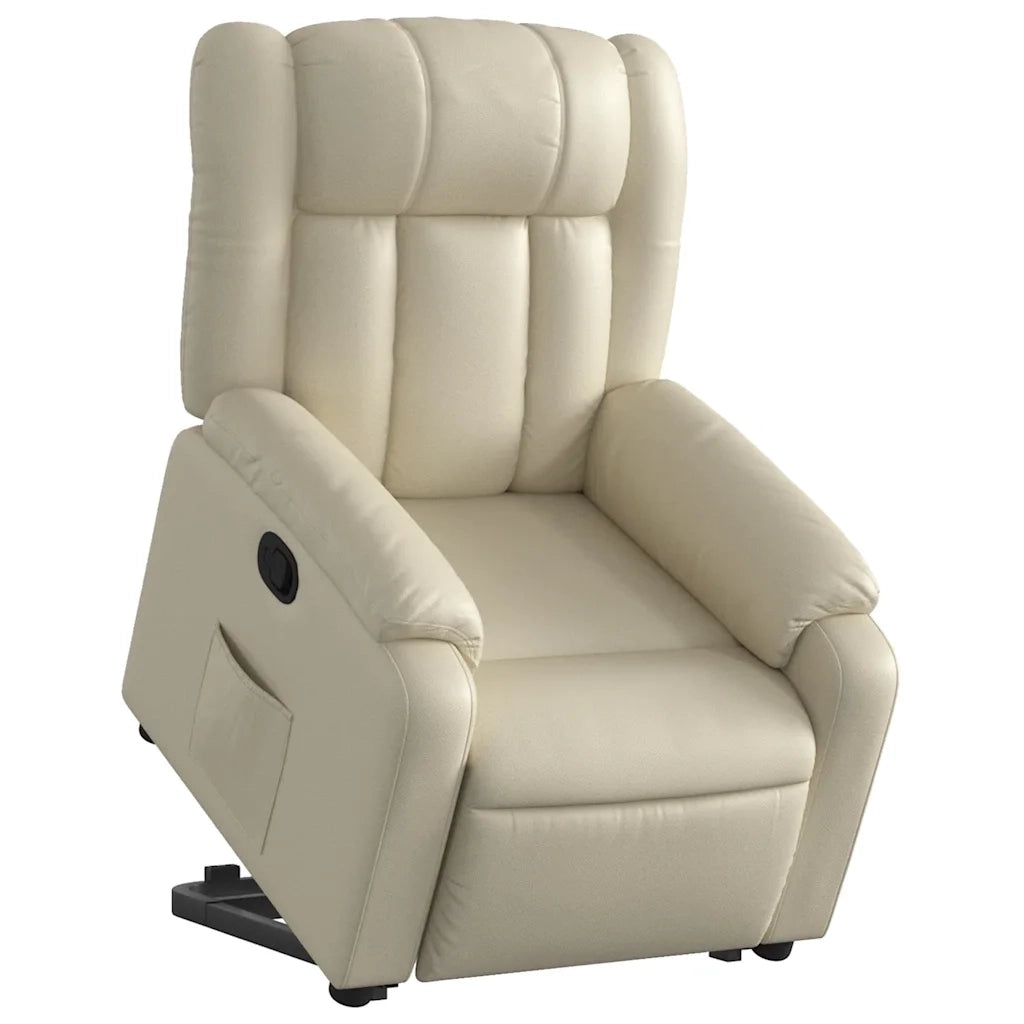 Poltrona Alzapersona Reclinabile Crema in Similpellecod mxl 108855
