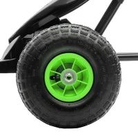Go Kart a Pedali per Bambini 5-12 Anni con Sedile Regolabile, in Metallo e PP 121x58x61 cm, Verde e Nero