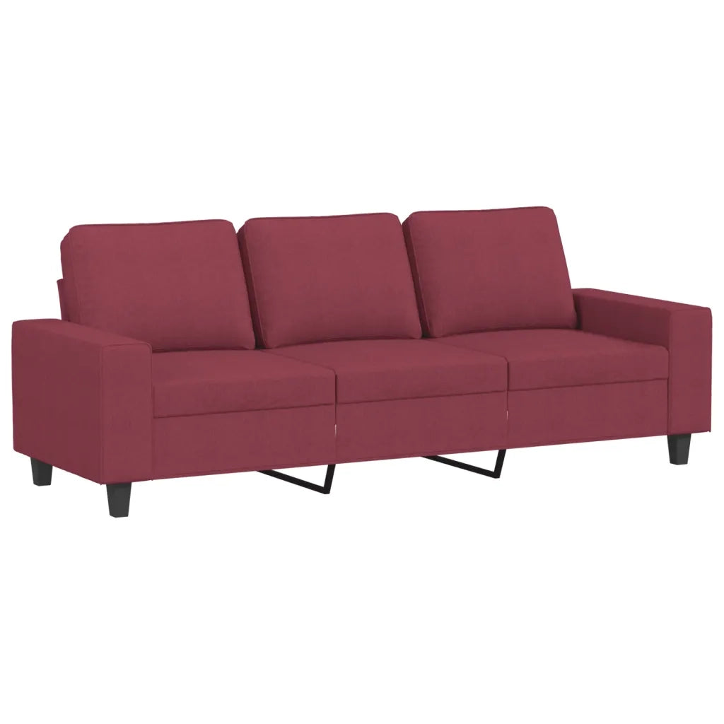 Set di Divani 4 pz Rosso Vino in Tessuto