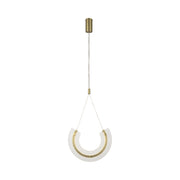Maytoni Sospensione contemporanea Maya 1 luce LED integrato oro alluminio diffusore vetro