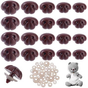 Set di nasini di sicurezza 70 pezzi - nasini di sicurezza marroni - 5 stili - manici di distanziamento - misure 13mm/15mm/15,5mm/18,5mm/21,5mm - adatti per cuscini di peluche - naso per hobby