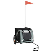 Rimorchio da Bici per Animali Grigio e Nero Oxford e Ferro CFW3930258