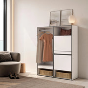 Armadio Aperto, 120x35x145cm, Camera da letto, Scarpiera, Bianco RF3483