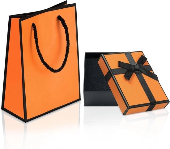 Scatola di Regalo e Tasca in Oro, 2 Pezzi, Perfetta per Feste e Celebrazioni, Carta
