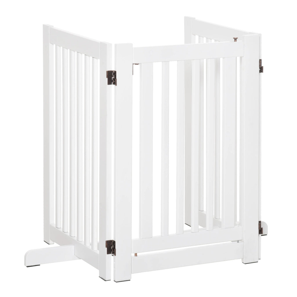 Cancelletto di Sicurezza Pieghevole per Animali Domestici 155x35,5x76 cm in MDF Bianco