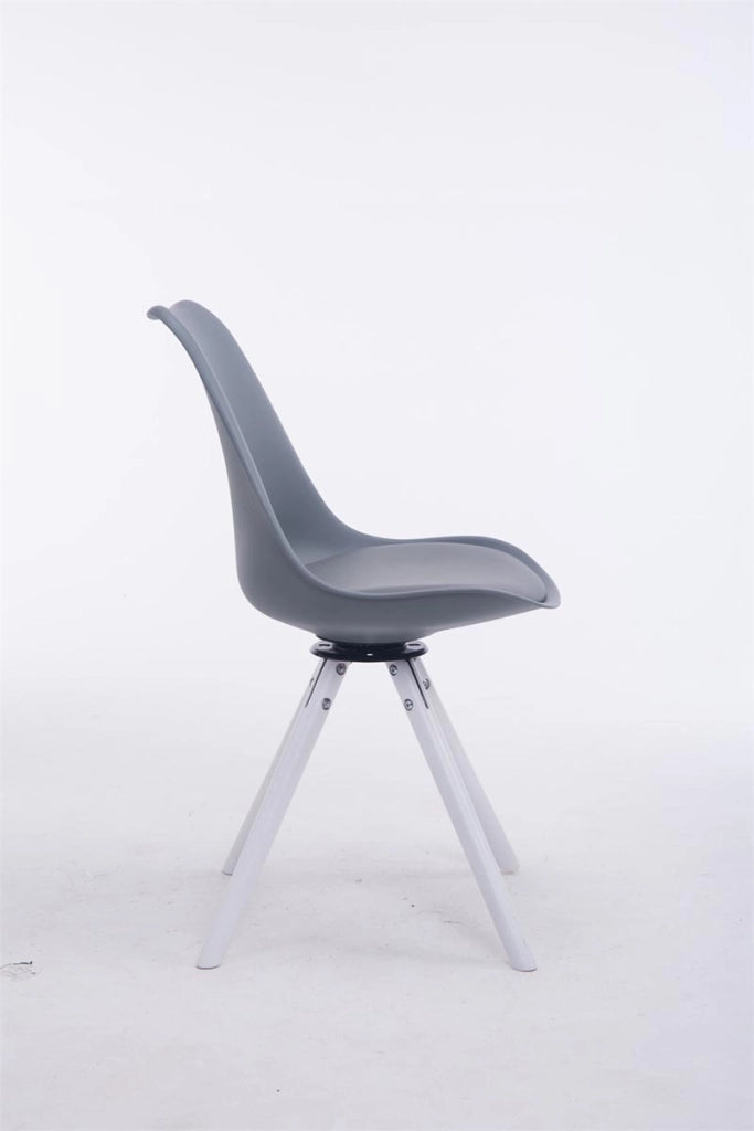 Sedia design Troyes Girevole Similpelle Rotondo grigio,bianco
