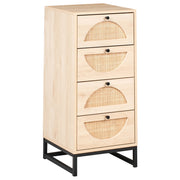 Cassettiera moderna in legno chiaro a 4 cassetti con telaio in MDF in stile Moderno
