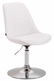 Sedia da pranzo MAVERICK in similpelle bianco,cromo