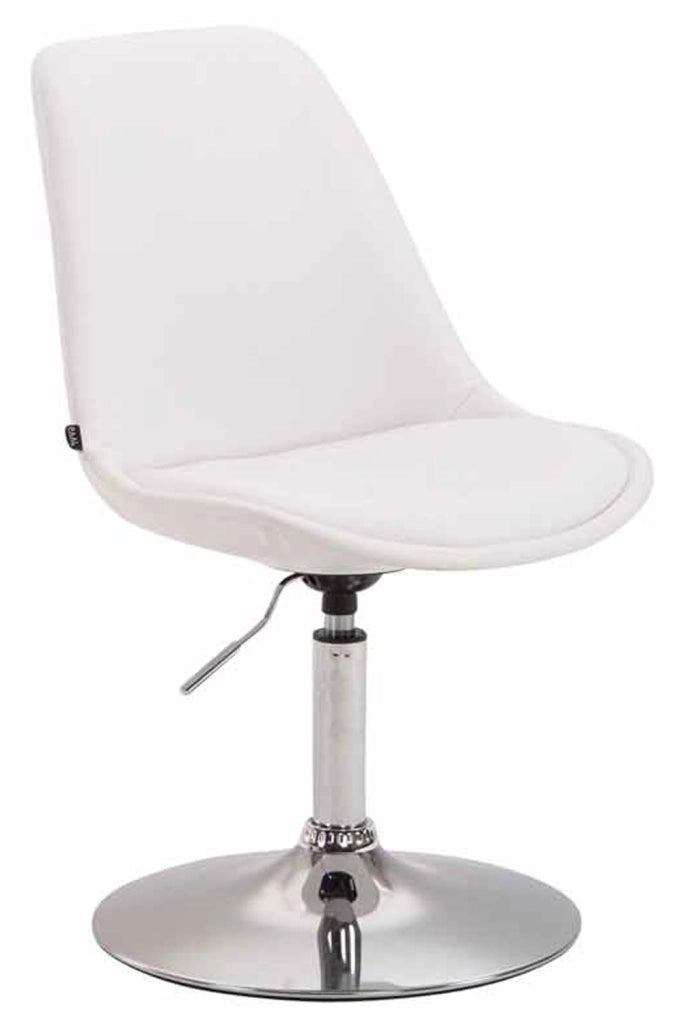 Sedia da pranzo MAVERICK in similpelle bianco,cromo