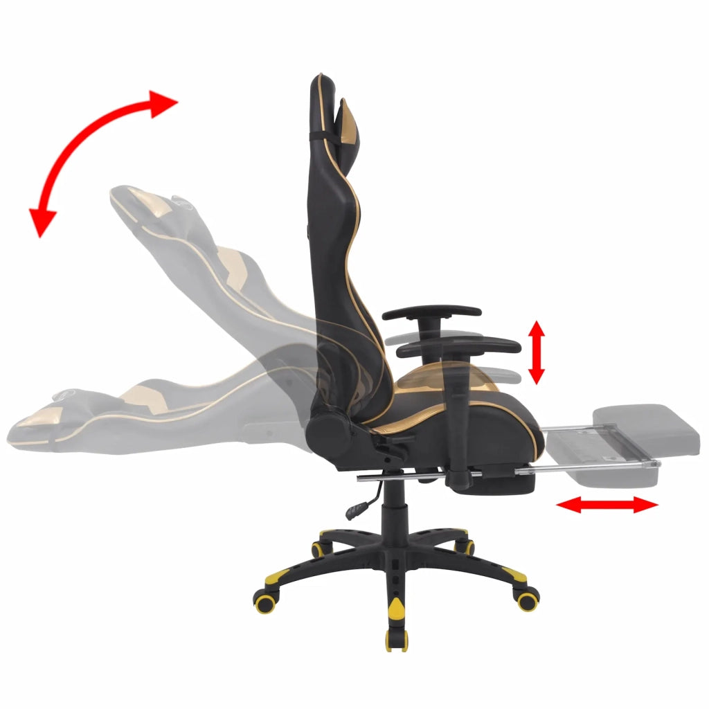 Sedia da gaming Oro 70 x 71 x 136 cm Pelle Artificiale