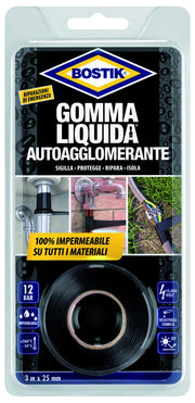 Uhu Bison GOMMA LIQUIDA BOSTIK NASTRO AUTOAGGLOMERANTE cm. 2,5x3 mt.