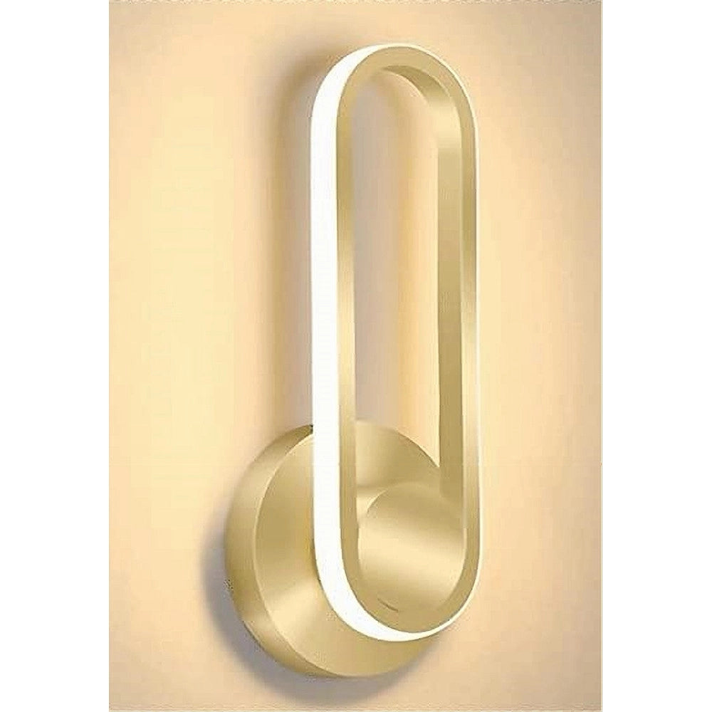 Trade Shop - Applique Da Parete Led 13 Watt Ovale Verticale Orientabile Oro Luce Fredda 50353 -