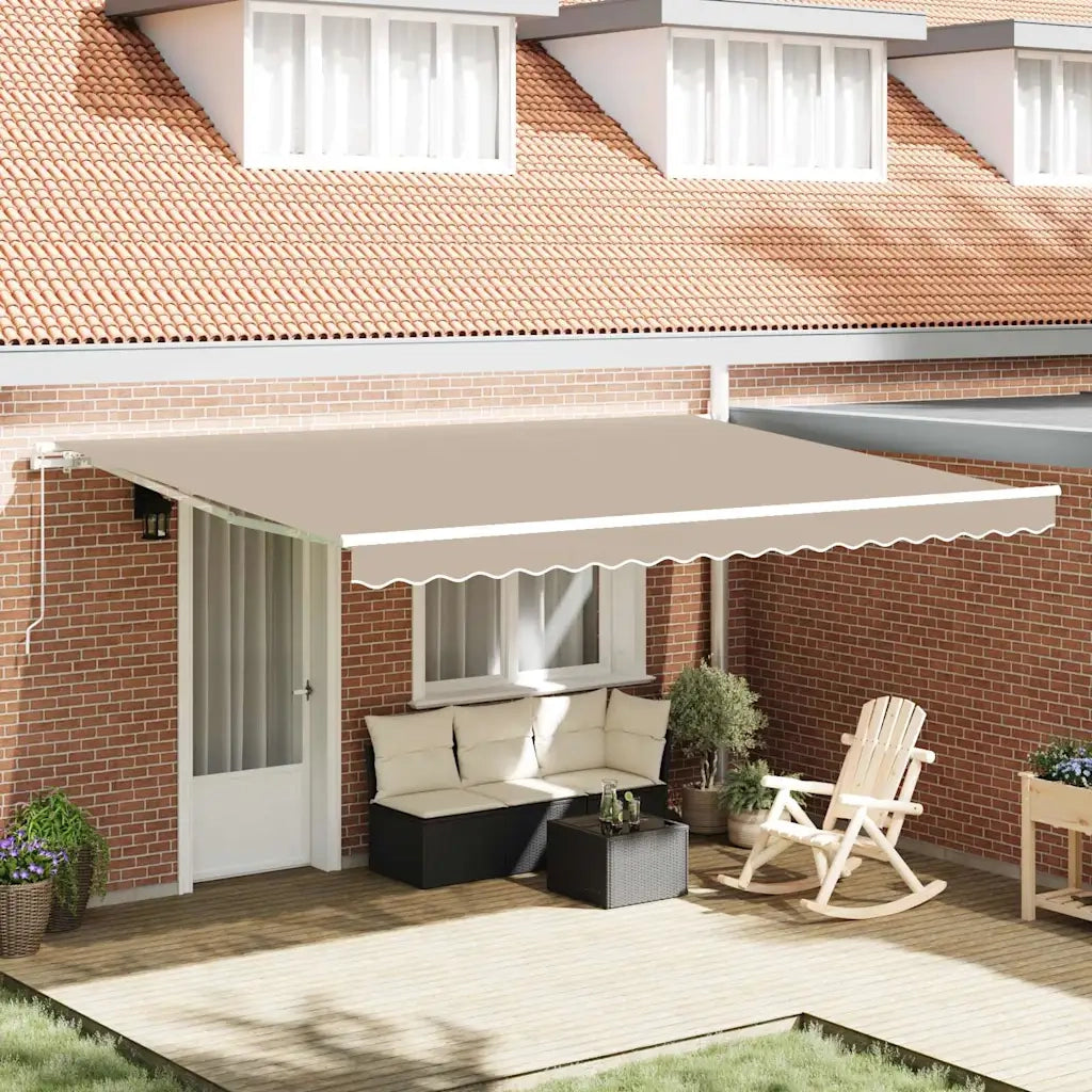 Telo di ricambio per tenda da sole Beige 4,5 × 3 m Poliestere 42000562