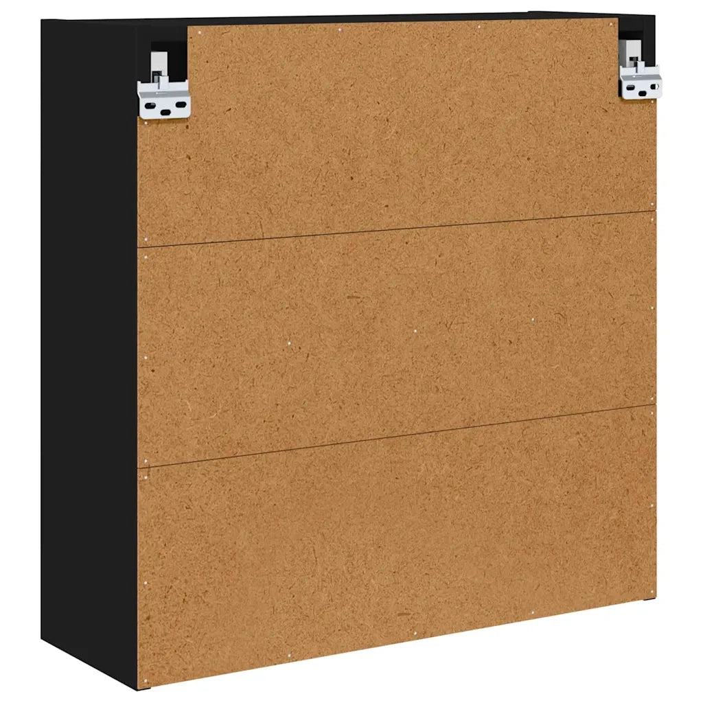 Mobiletto per specchio da bagno con porta Nero 60 x 20 x 60 cm