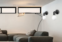 Lampada Da Muro Di Parete Metallico Black 392205