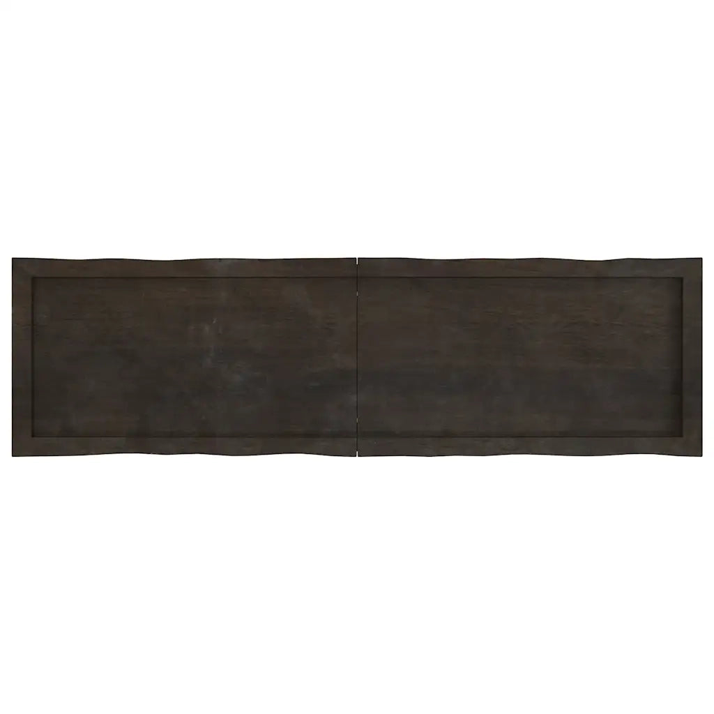 Piano Tavolo Marrone Scuro 140x40x(2-4)cm Rovere Non Trattato 364028