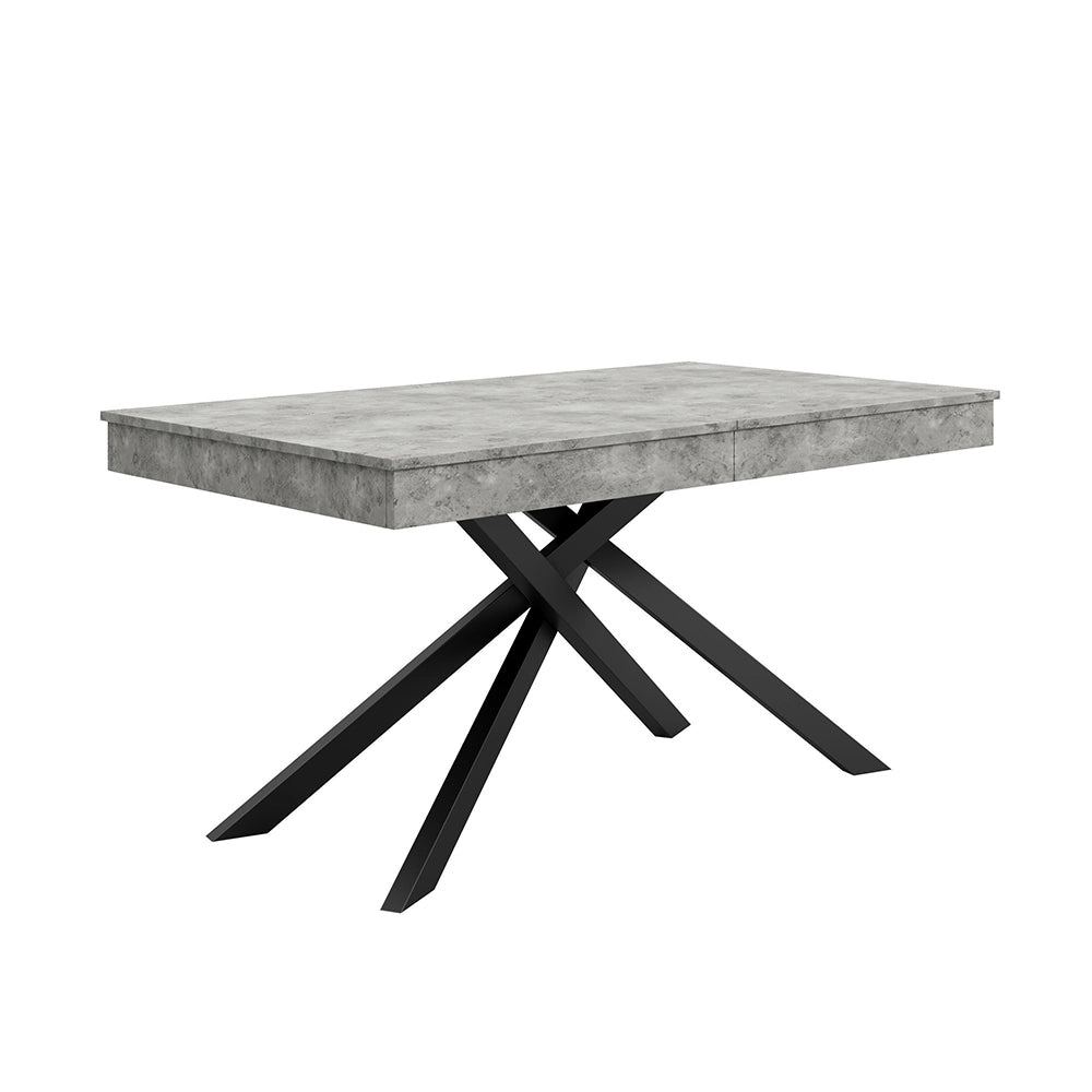 Tavolo Estensibile Xylo 140/180x80cm - Grigio e Piedi Metallici