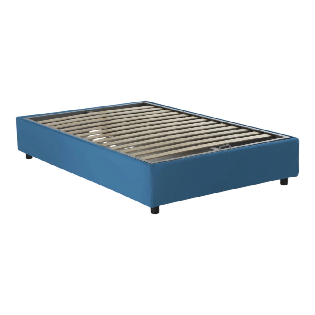 Alvise, Letto Piazza e Mezza Materasso Incluso Made in Italy, blu