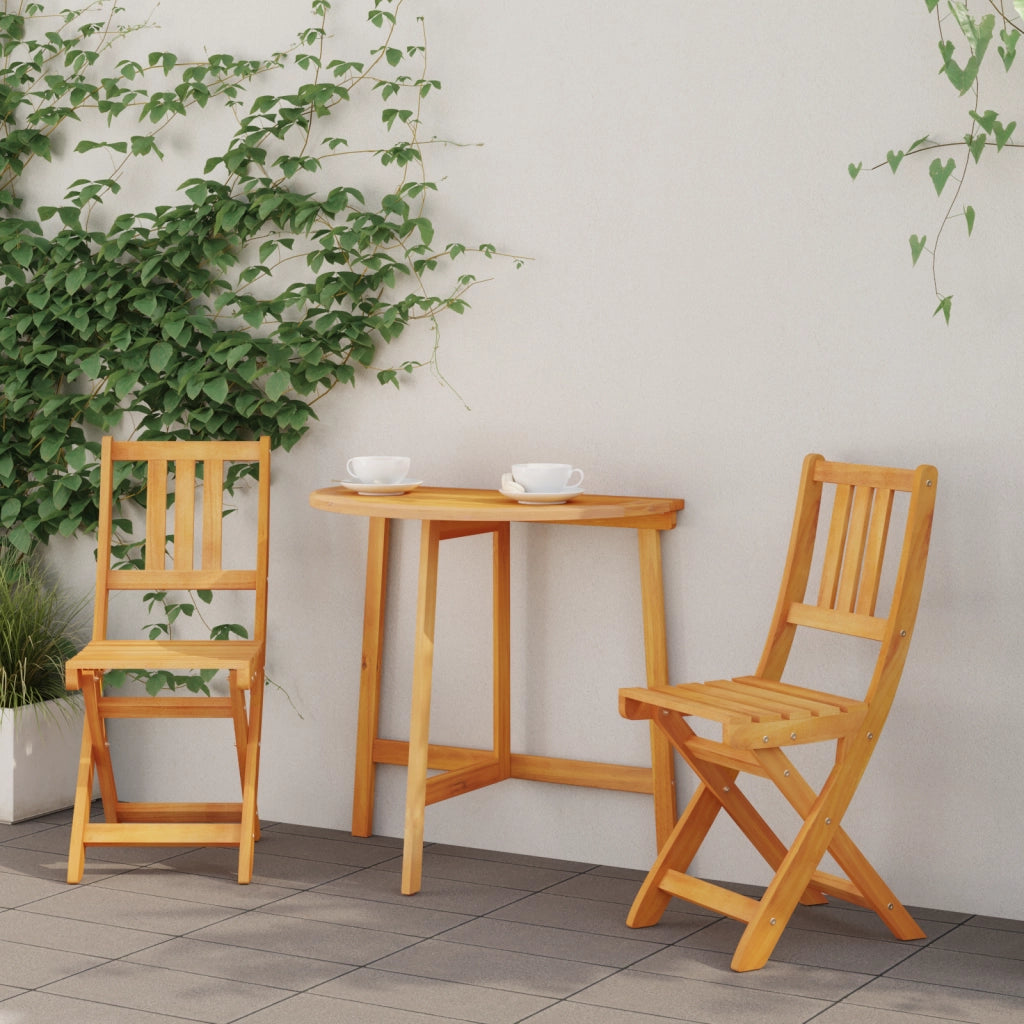 Sedie da giardino pieghevoli 2 pz 36x46x85 cm Legno massello di acacia