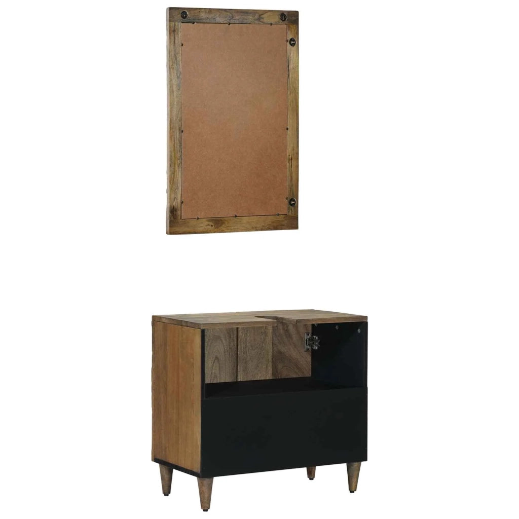 Set di mobili per il bagno Montaggio a parete 2 pcs Marrone 3310108