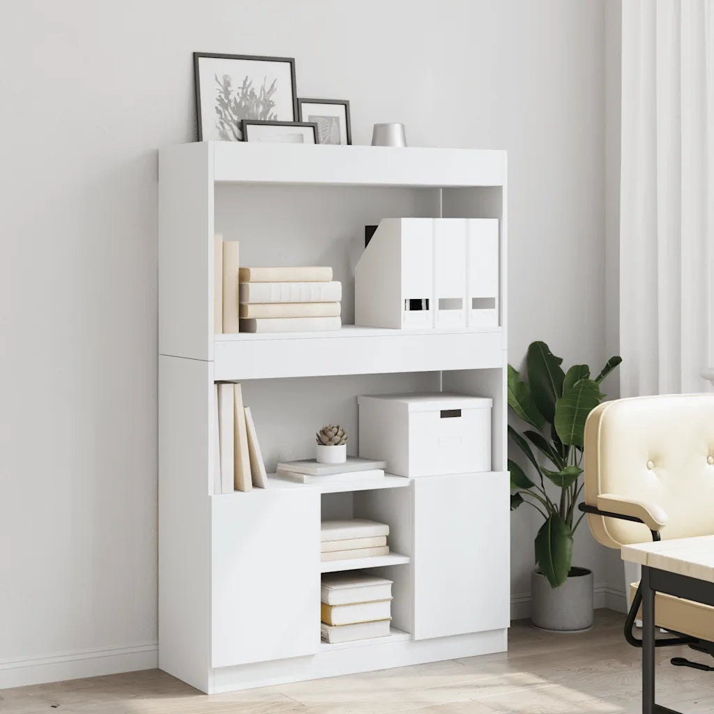 Credenza Bianca 92x33x140 cm in Truciolato 3309609