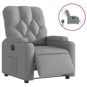 Poltrona | Sedia Relax Elettrica Reclinabile Grigio Chiaro in Tessuto