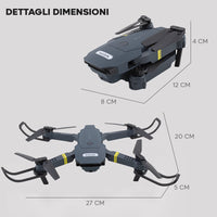 Mini Drone Quadricottero Pieghevole con Telecamera 1080P HD e Telecomando Wifi