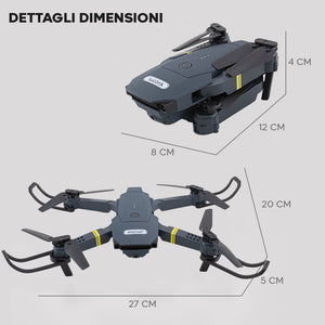 Mini Drone Quadricottero Pieghevole con Telecamera 1080P HD e Telecomando Wifi