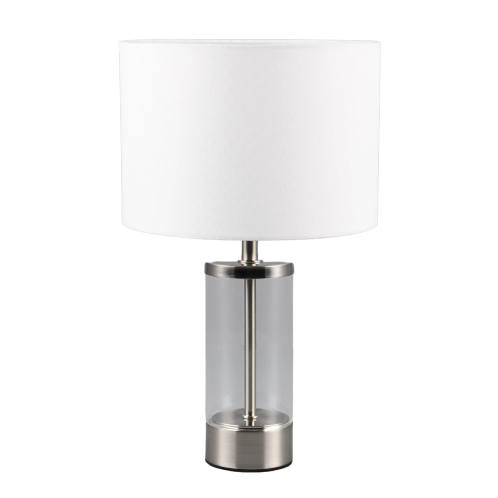 Lampada da tavolo in vetro argento/bianco E14 Grazia RL