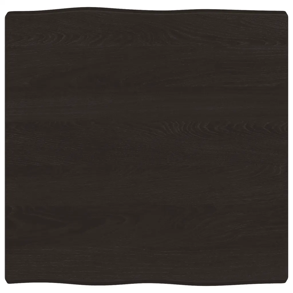 Piano Tavolo Marrone Scuro 60x60x(2-4)cm in Rovere Non Trattato