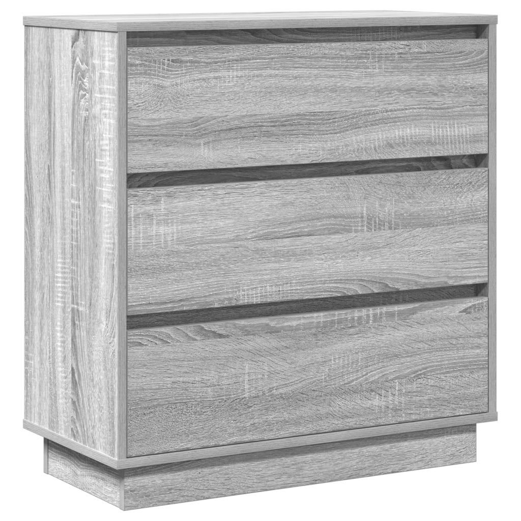 Comodino  con LED Grigio Sonoma 71x34,5x75 cm Legno ingegnerizzato