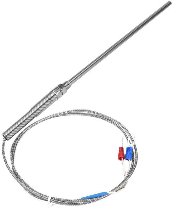 Termocoppia di tipo K - sonde di temperatura - estensore da 150mm - in acciaio inossidabile - misurazione di temperatura - fino a 400 gradi Celsius.