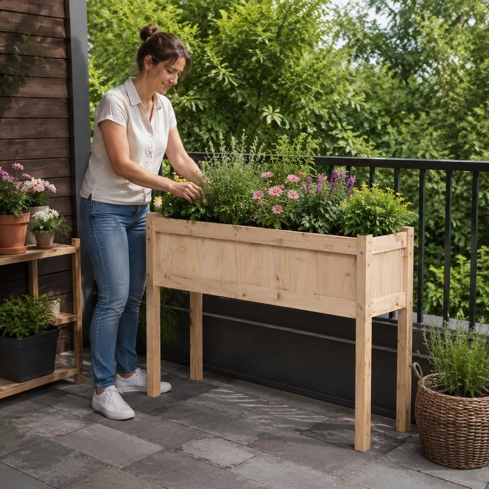 Plant Pot With Feet 110x31x70 Cm Solid Pine Wood