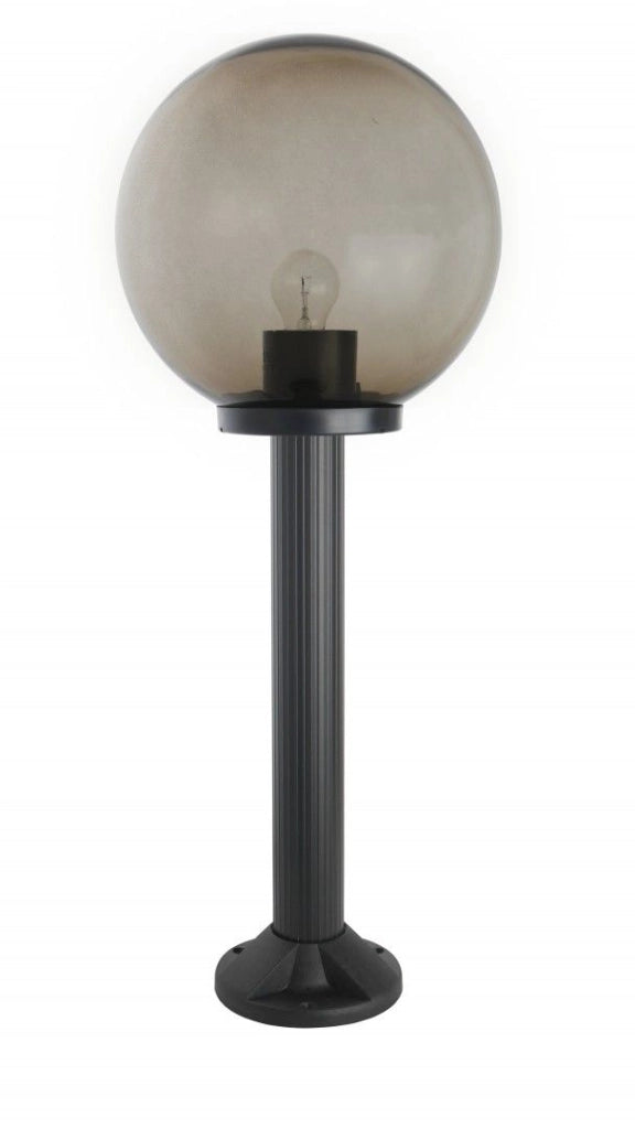 Lampione da giardino 80cm sfera 30cm E27 nero IP43