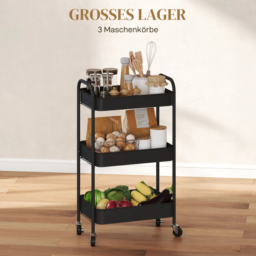 Carrello Multiuso ¨C Zephmum ¨C Nero 45x30,6x79