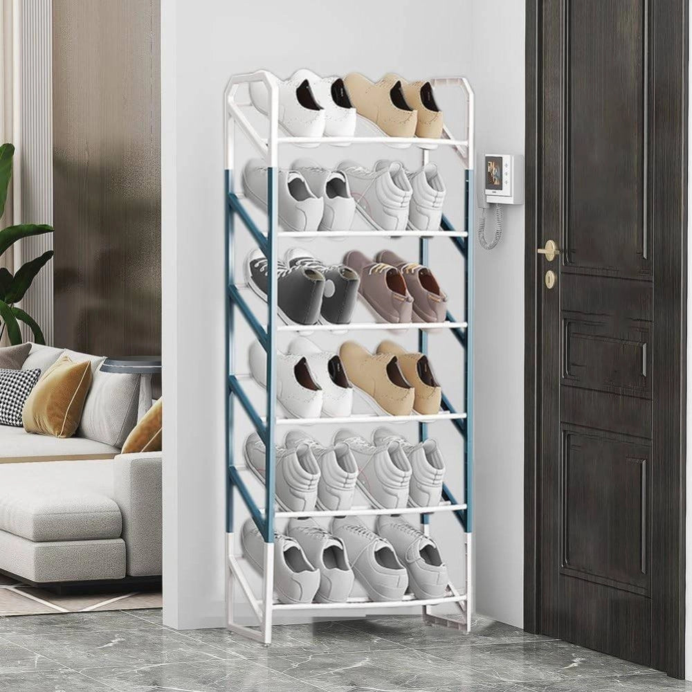 Trade Shop - Scarpiera Scaffale Organizer Salvaspazio A 3 Ripiani Scarpe Impilabile 53x45x18c -