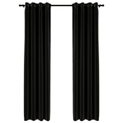 Tende Oscuranti | Tende Blackout Effetto Lino 2 pz Antracite 140x245 cm