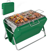 Barbecue a carbone legno pieghevole ¨C zephmum ¨C verde per giardino terrazzo