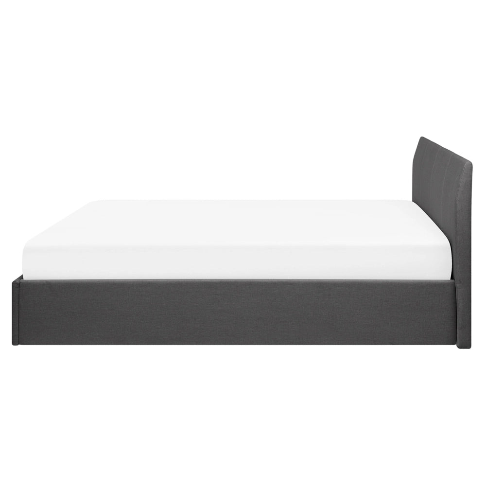 Struttura del letto nera 160 x 200 cm 5 piedi con contenitore rialzato con testiera