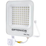Proiettore led smd con sensore bianco 50 watt impermeabile ip65 4700 lumen