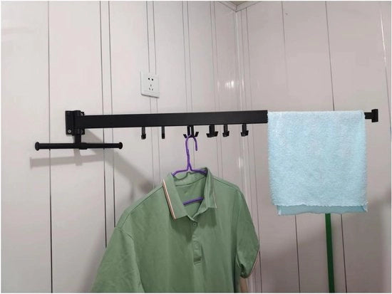 Montaggio a Parete per Asciugatura di Abiti - Asciugacapelli Indoor Opvouwbaar con Appoggio per Abiti con Hanger Pieghettabile