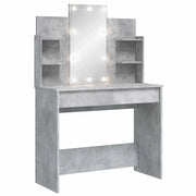 Toeletta | Tavolo da Trucco con Luci LED Grigio Cemento 96x40x142 cm
