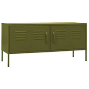 Mobile TV multimediale scaffale TV mobile TV sala da pranzo soggiorno camera da letto verde oliva 105 x 35 x 50 cm acciaio verde 02_0028255