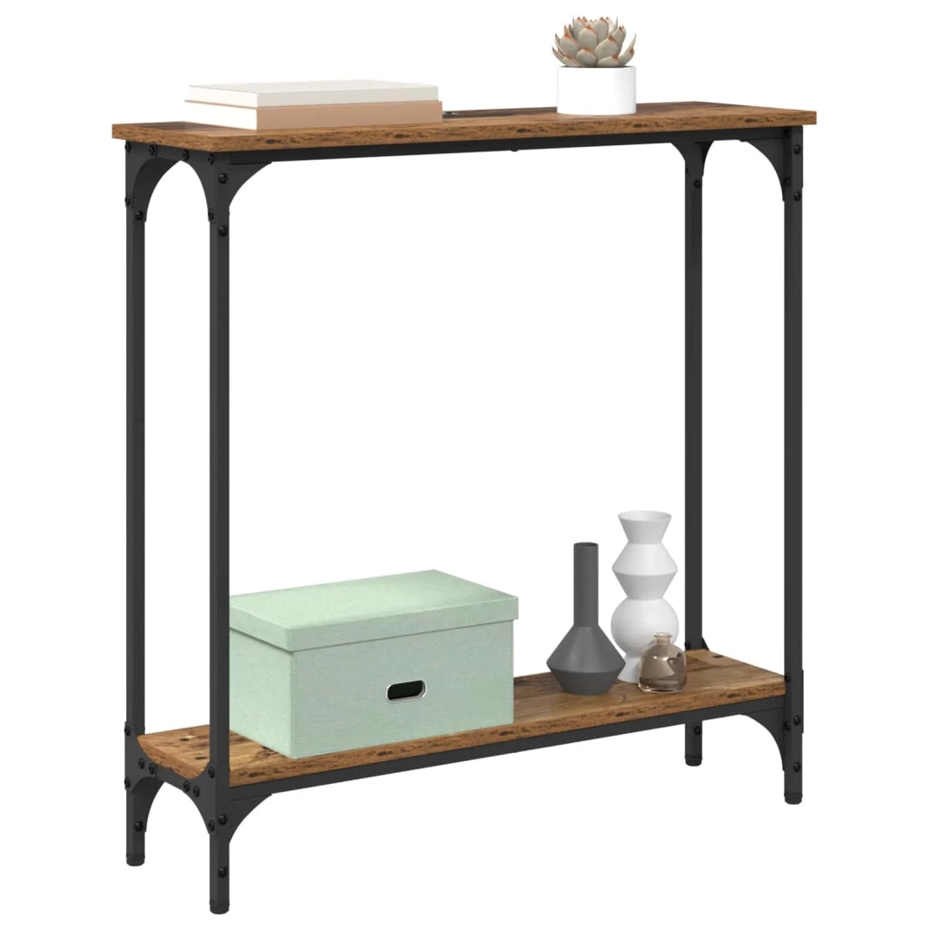 Tavolo consolle con lo scaffale Legno vecchio 75 x 22,5 x 75 cm 882193