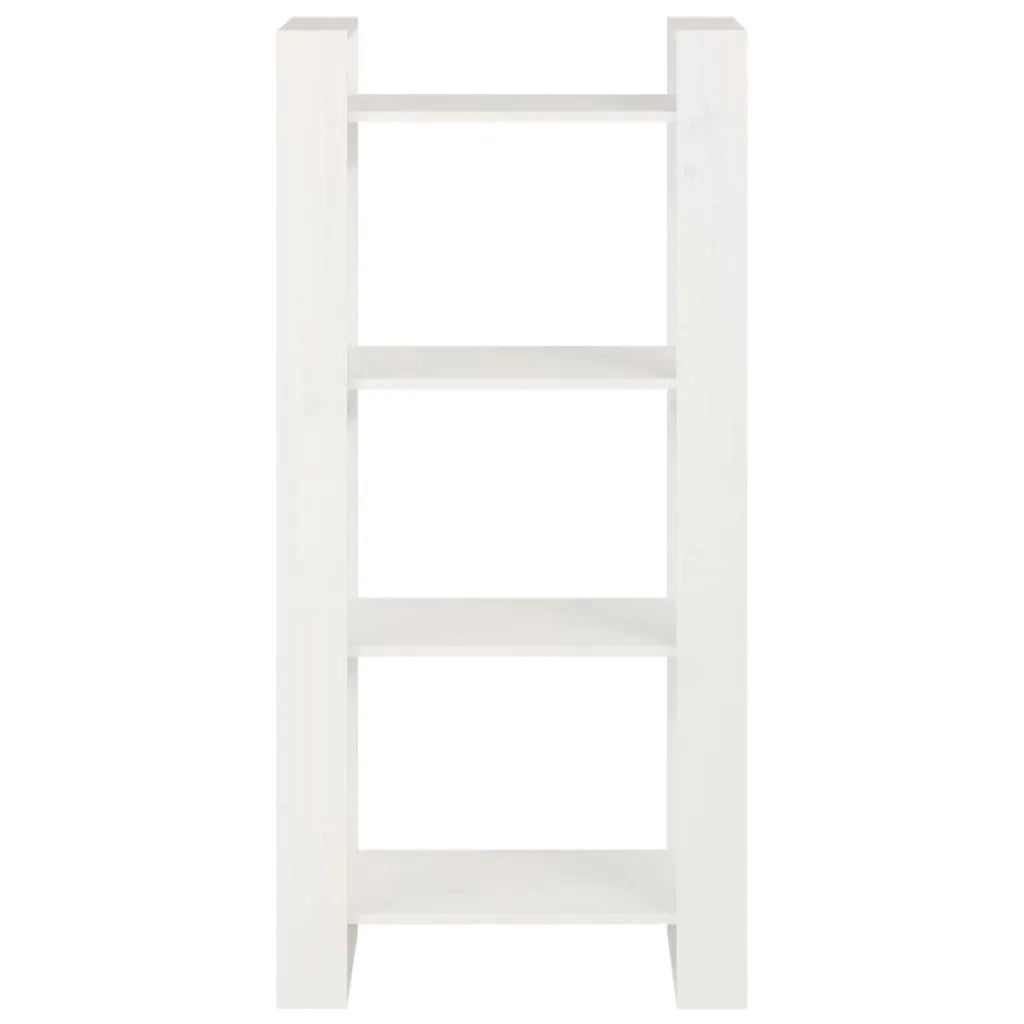 Libreria Divisorio-Scaffale per Libri-Mobile di Stoccaggio Bianco 60x35x125 cm Legno Massello