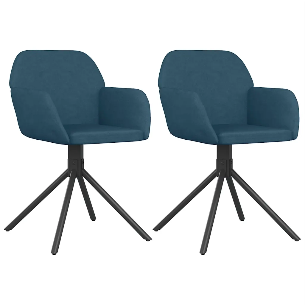 Sedie da Pranzo Girevoli 2 pz Blu in Velluto 344739