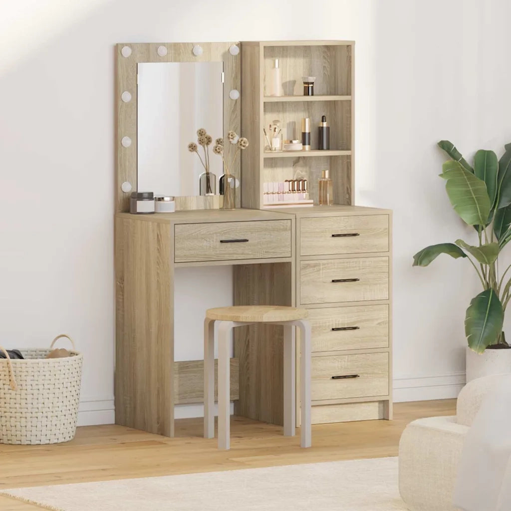 Tavolo da Trucco con cassetto 2 pcs Marrone 50 x 41 x 135 cm 3334202