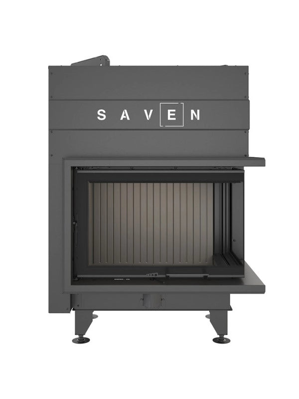 Caminetto ad angolo Nero Inserto Apertura destra Energy Up 75x50x47 (15,1 kW) ECO