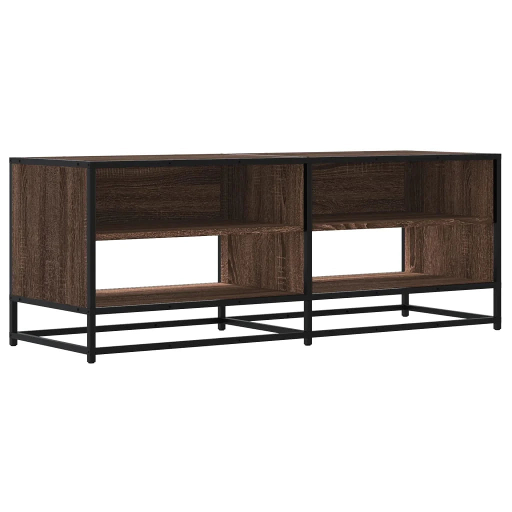 Mobile TV multimediale mensola TV credenza mobile TV sala da pranzo soggiorno camera da letto rovere 120,5 x 40 x 46 cm legno ingegnerizzato e metallo marrone 02_0027159