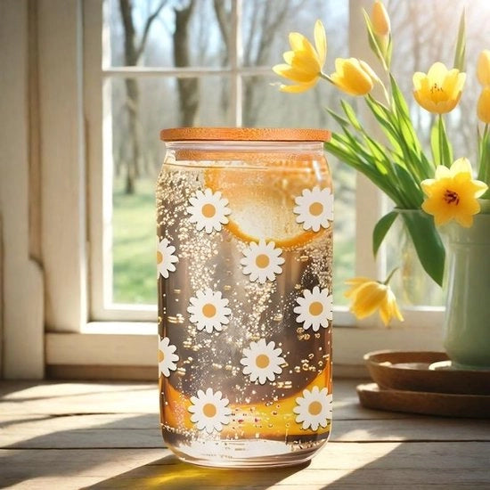 Vaso per Smoothie 450 ml - Vaso per Smoothie con coperchio - Vaso per Smoothie con manico - Design estetico - Perfetto per smoothie - Ideale per cucine moderne - Vaso per Smoothie